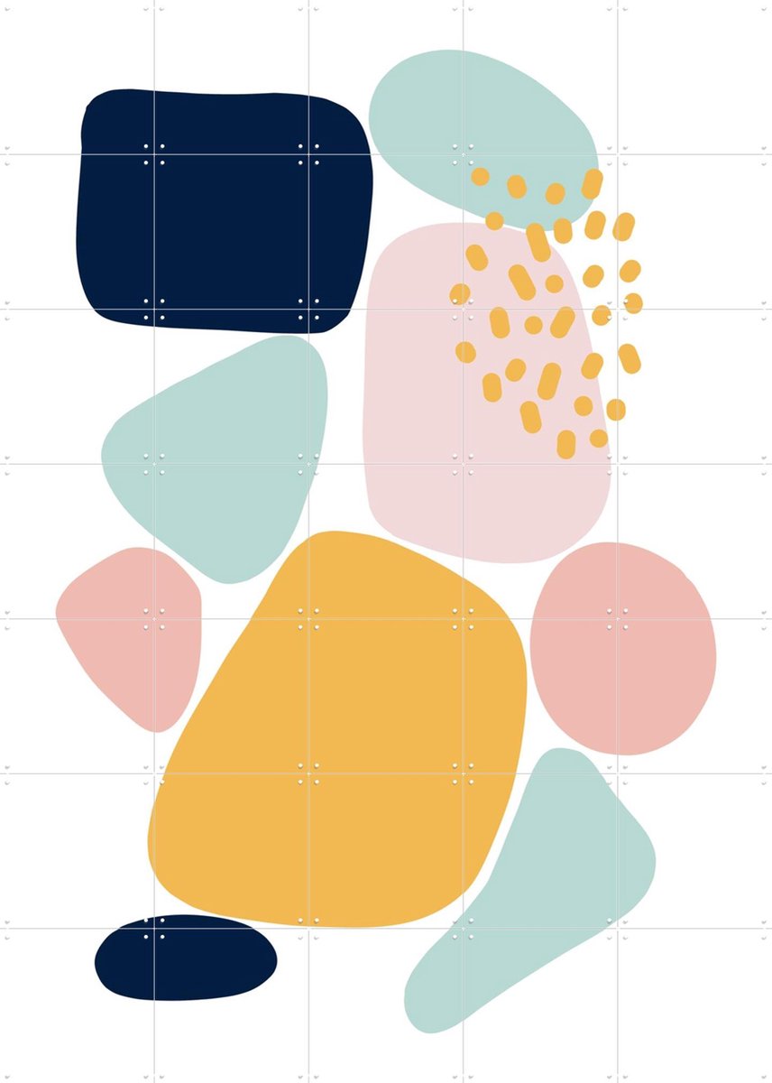 IXXI Pastel Shapes, BAINAI - 100 x 140 cm - Gratis ophangtool - Grote wanddecoratie en posters Babykamer, Kinderkamer, Baby, Kinderen