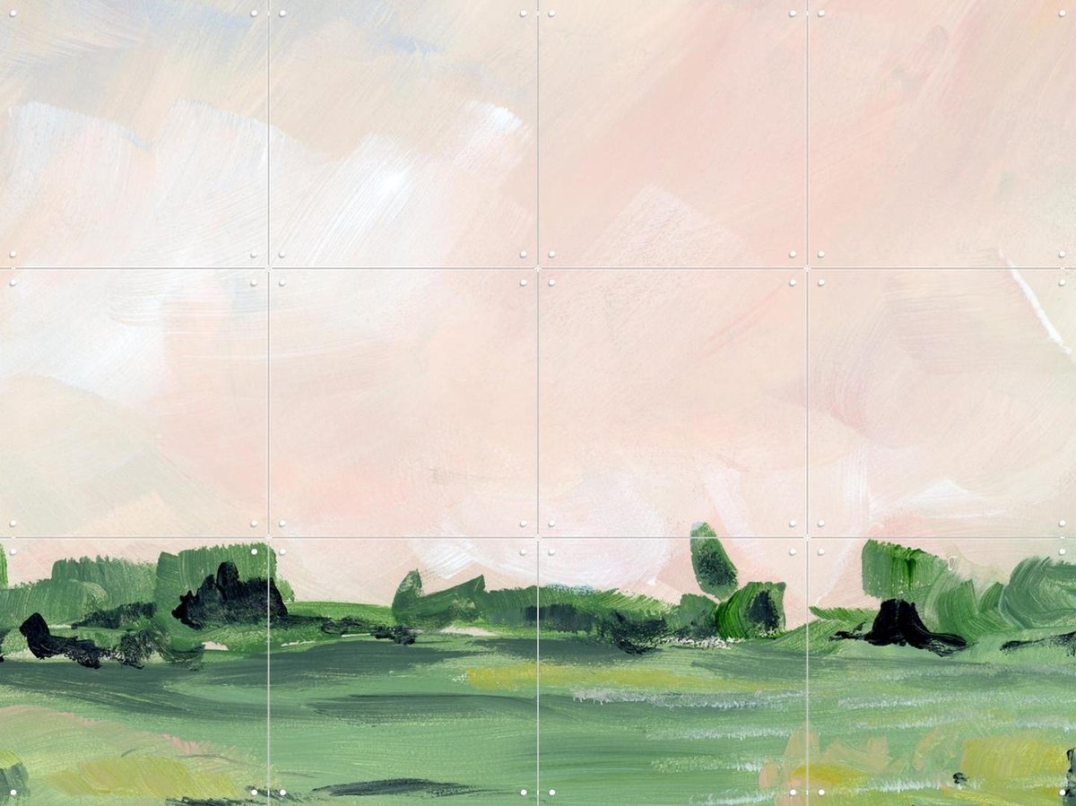IXXI Rose Sky, Green Barn Studio - 80 x 60 cm - Gratis ophangtool - Grote wanddecoratie en posters - Kleurrijk, Olieverf, Abstract, Impressionisme