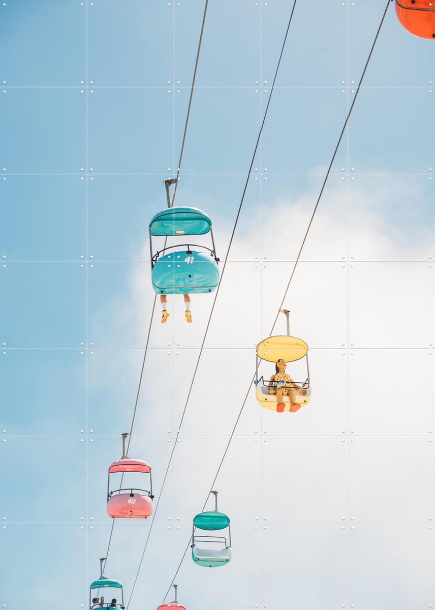 IXXI Santa Cruz Gondola, Pati Photography - 100 x 140 cm - Gratis ophangtool - Grote wanddecoratie en posters - Speels, Fotografie, Kleurrijk