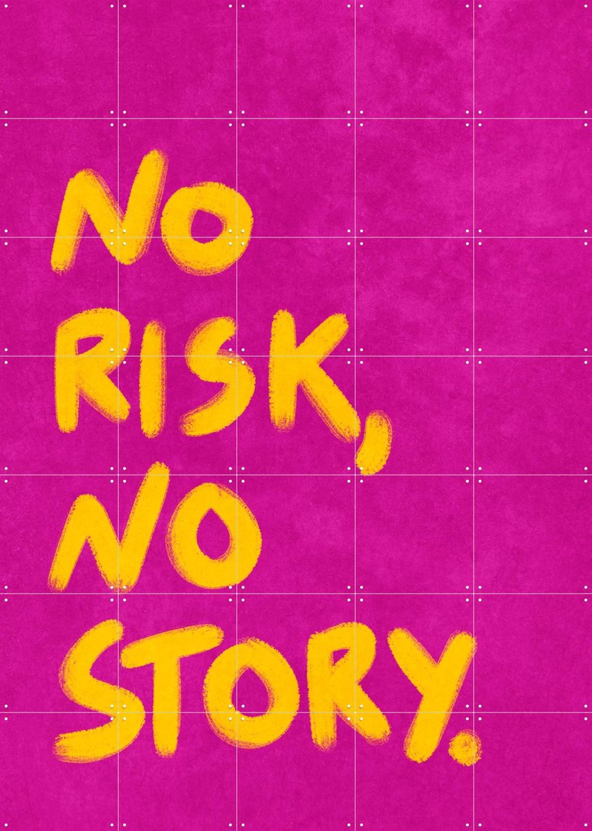 IXXI No Risk No Story, Raissa Oltmanns - 100 x 140 cm - Gratis ophangtool - Grote wanddecoratie en posters - Speels, Grafisch Ontwerp, Kleurrijk, Pop