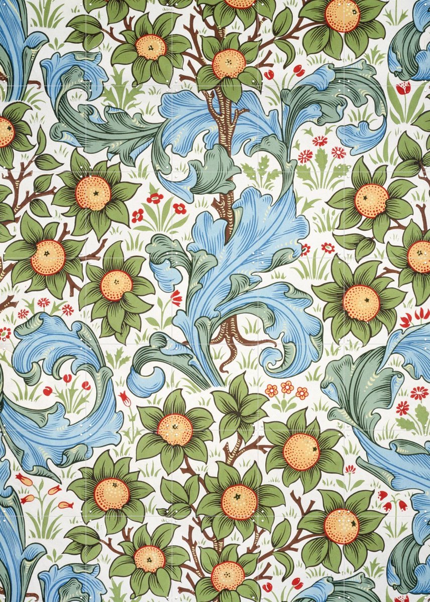IXXI Orchard, William Morris & Victoria and Albert Museum - 100 x 140 cm - Gratis ophangtool - Grote wanddecoratie en posters - Art Nouveau, Vintage