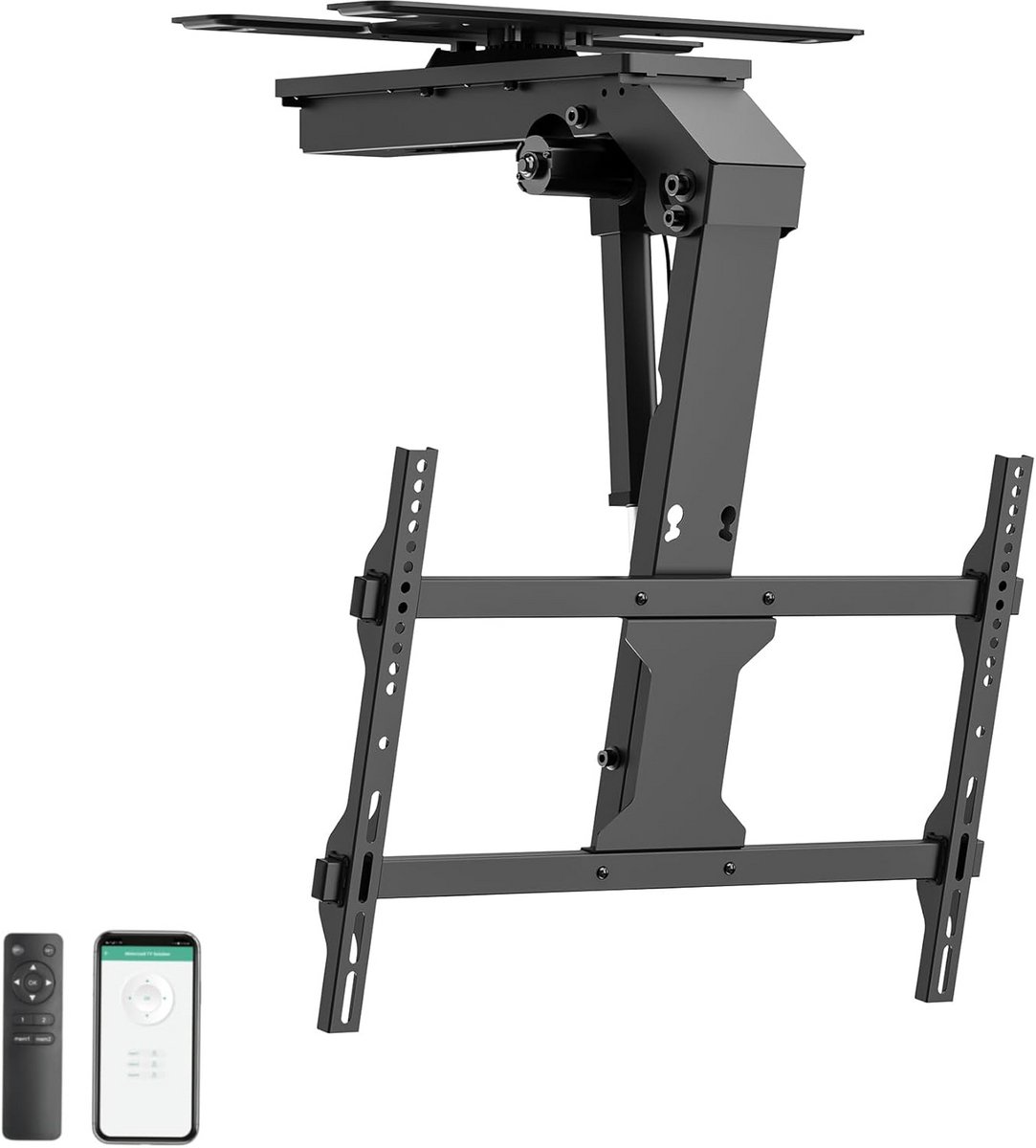TV Plafondbeugel - Draaibare TV Mount - Ruimte Besparen - Elektrisch Draaibaar - 37-75 inch - Zwart