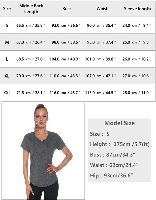 Sportshirt Dames Korte Mouw Sneldrogend Kreukvrij voor Yoga en Wandelen — afbeelding 2