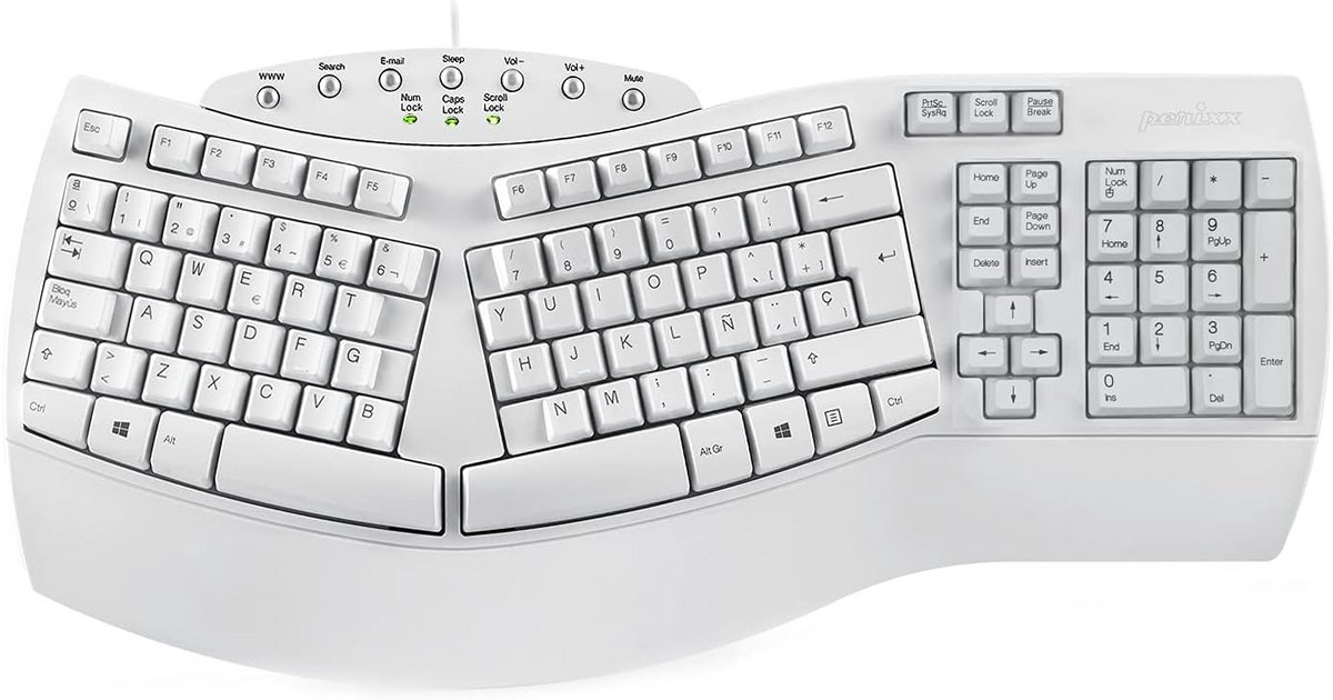 Ergonomisch Split Toetsenbord Full Size met Polssteun en USB