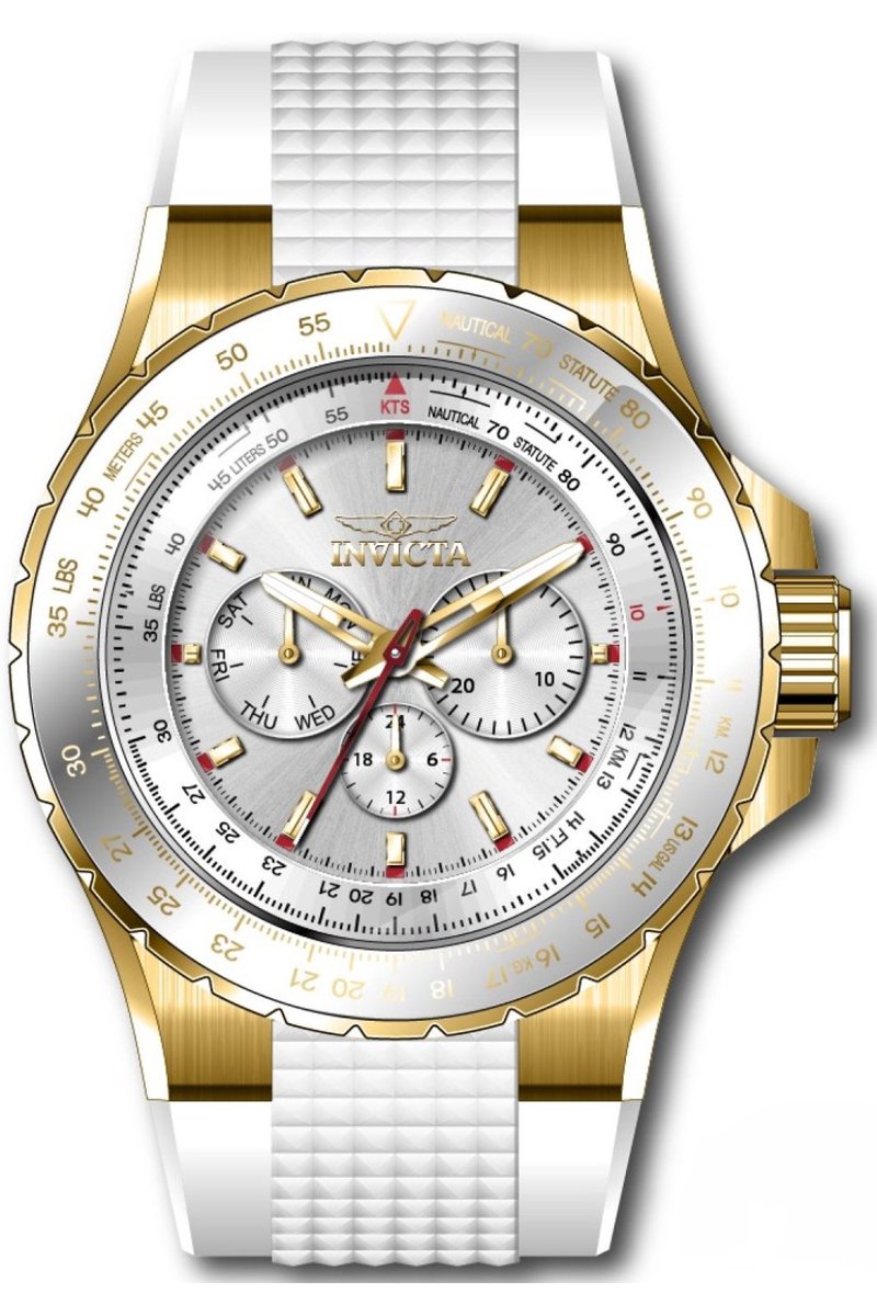 Invicta Aviator 50101 Heren Horloge - Waterdicht - Analoog - Quartz Uurwerk - Roestvrij Staal met zilveren Wijzerplaat - 50mm