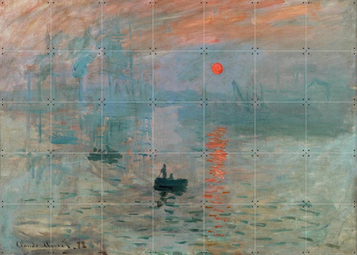IXXI Sunrise, Claude Monet & Bridgeman Images - 140 x 100 cm - Gratis ophangtool - Grote wanddecoratie en posters - Klassiek, Natuur
