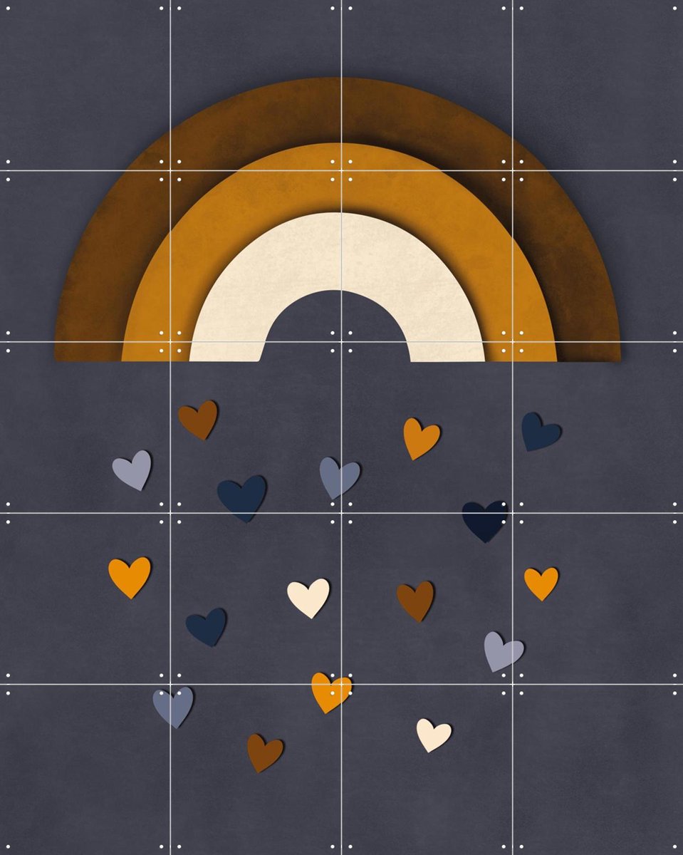 IXXI Lovely Rainbow, EMELIEmaria & Various - 80 x 100 cm - Gratis ophangtool - Grote wanddecoratie en posters Kinderkamer, Kinderen