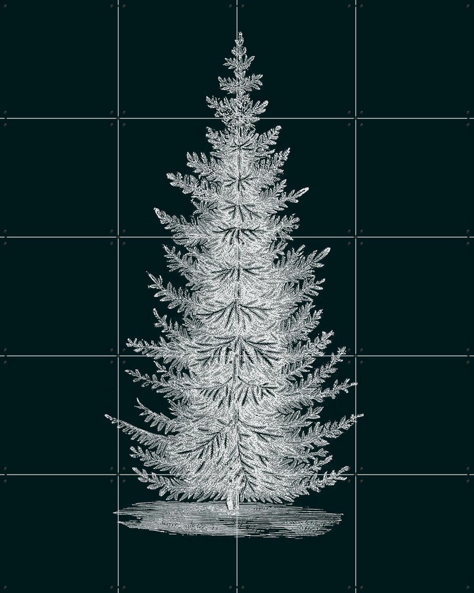 IXXI Forest Tree dark, IXXI - 80 x 100 cm - Gratis ophangtool - Grote wanddecoratie en posters - Illustraties, Winter, Natuur, Planten, Botanisch