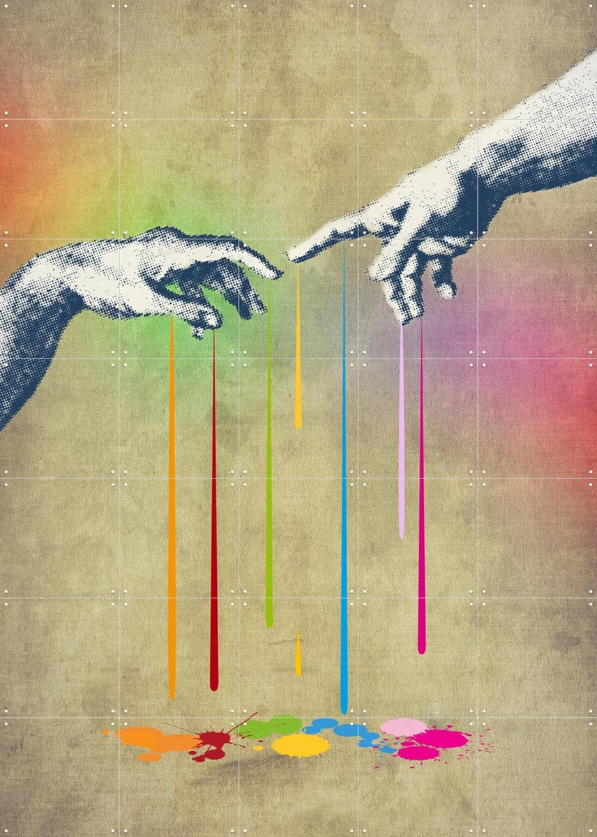 IXXI But deliver us from Evil, Angelo Cerantola - 100 x 140 cm - Gratis ophangtool - Grote wanddecoratie en posters - Pop art, Kleurrijk, Mancave