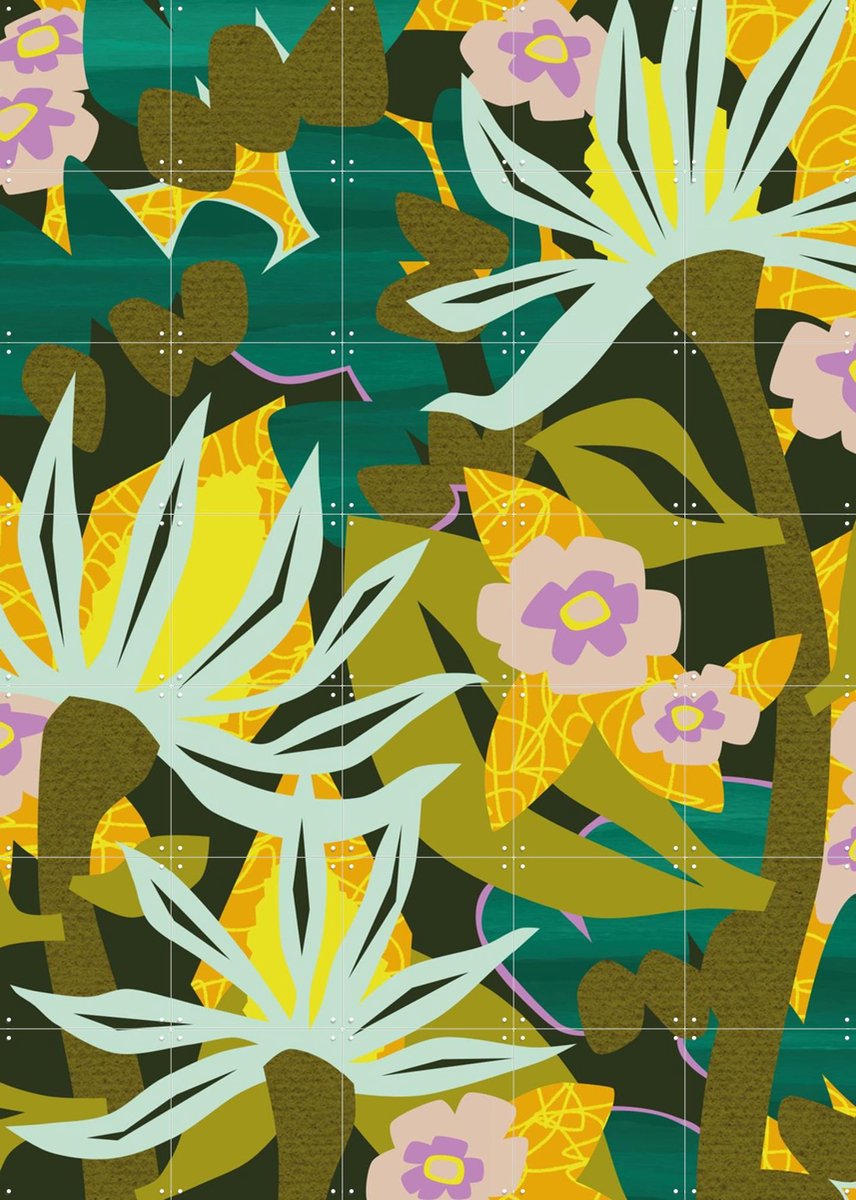 IXXI Why So Secretive Bright, Megan Gallagher - 100 x 140 cm - Gratis ophangtool - Grote wanddecoratie en posters - Illustraties, Kleurrijk, Grafisch