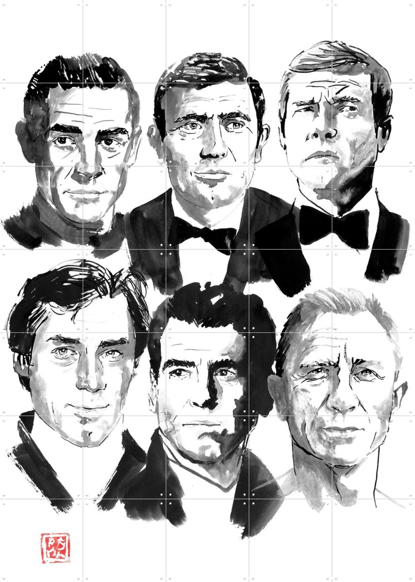 IXXI Bonds, Péchane - 100 x 140 cm - Gratis ophangtool - Grote wanddecoratie en posters - Illustraties, Mancave, Portretten, Film en TV