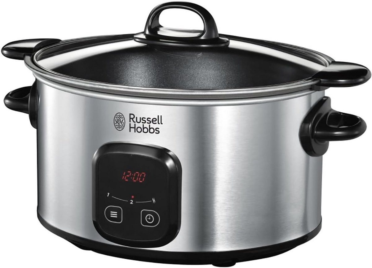 Grote Digitale Slowcooker 6 Liter met Aanbraden Pan en Timer