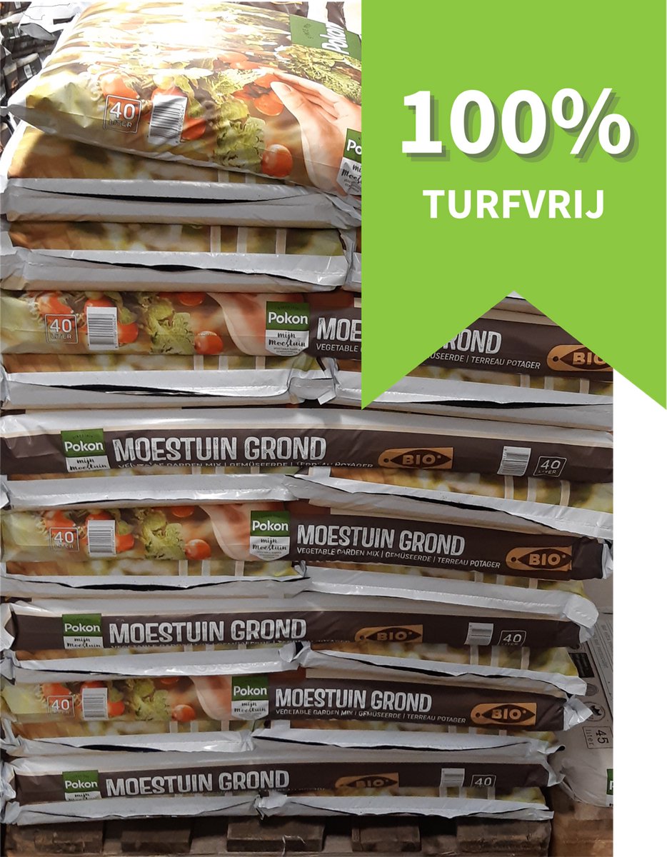 Pallet Potgrond moestuinaarde 2.400 liter 100% turfvrij Pokon