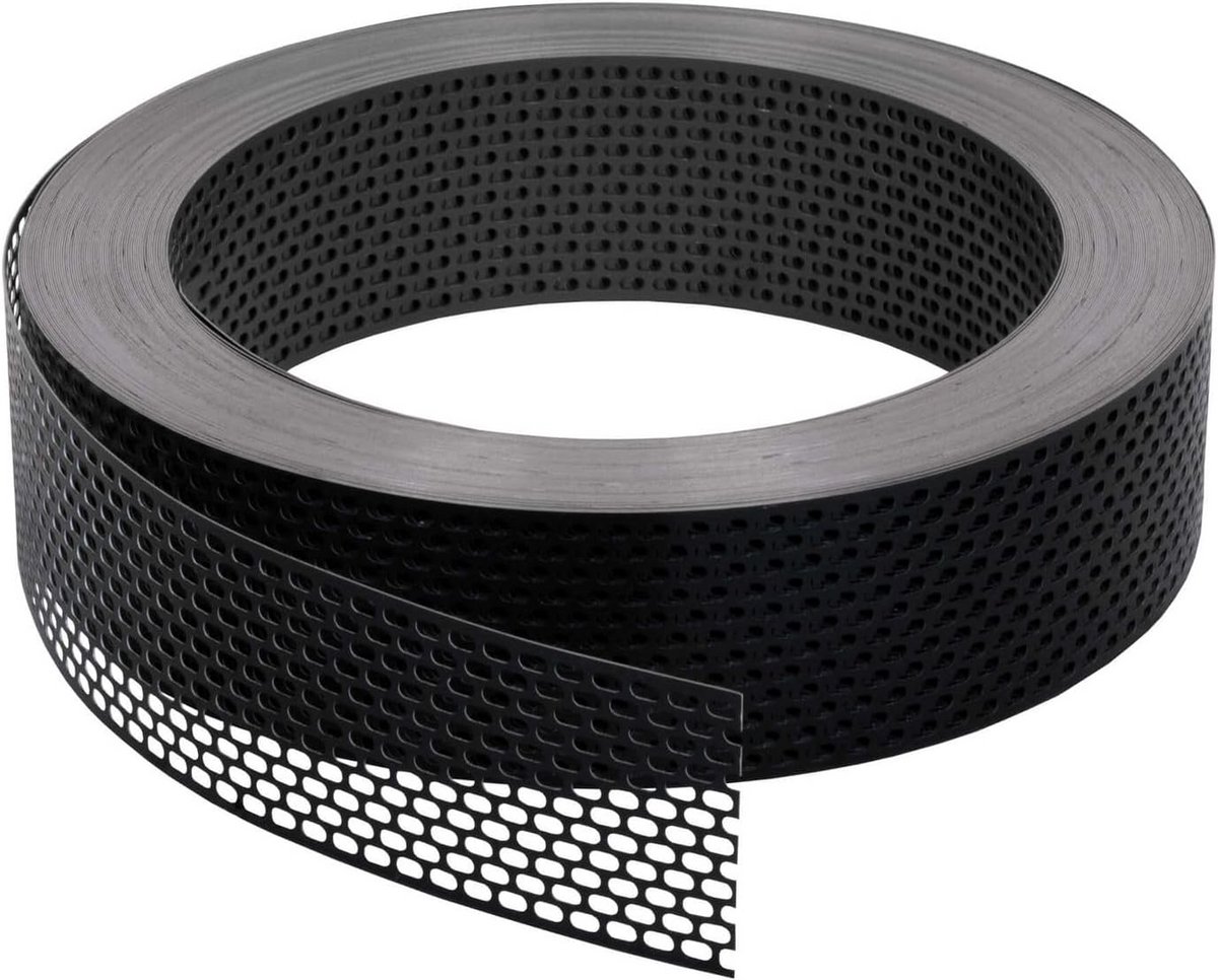 Ventilatierooster Dakrand Zwart 60m x 80mm Ventilatiestrook voor Gevel en Dak