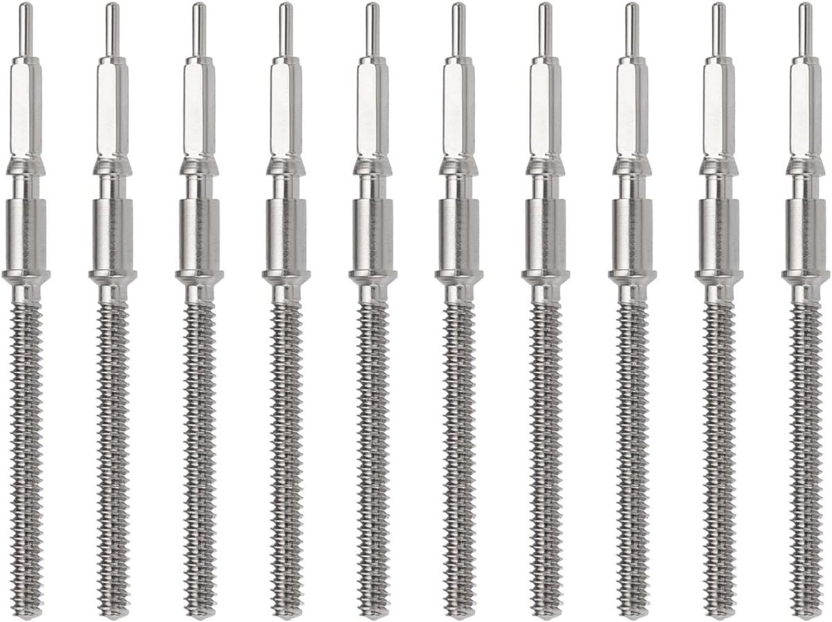 Allecto- Horloge kronkelende stam vervanging - ETA 2824-2 - 2834-2 - geschikt voor Sellita SW200 bewegingen - 10 stuks - Compatibel met ETA 2824-2, 2834-2, 2836-2 - Compatibel met Sellita SW200 - kronkelende winder