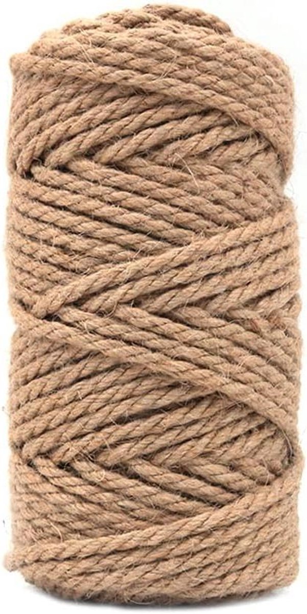 Allecto - Sterke Natuurlijke Jute Touw - 5mm Dik - 50 Meter Lang - Tuin Decoratie - Knutselen - Duurzaam - Geschikt voor Buiten - Bruin