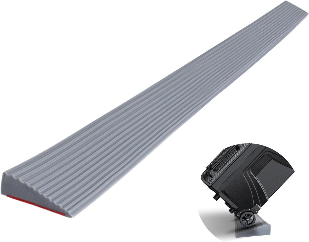 Antislip Deurdrempelhelling PVC voor Rolstoel en Kinderwagen 100x5.5x1.6 cm Grijs