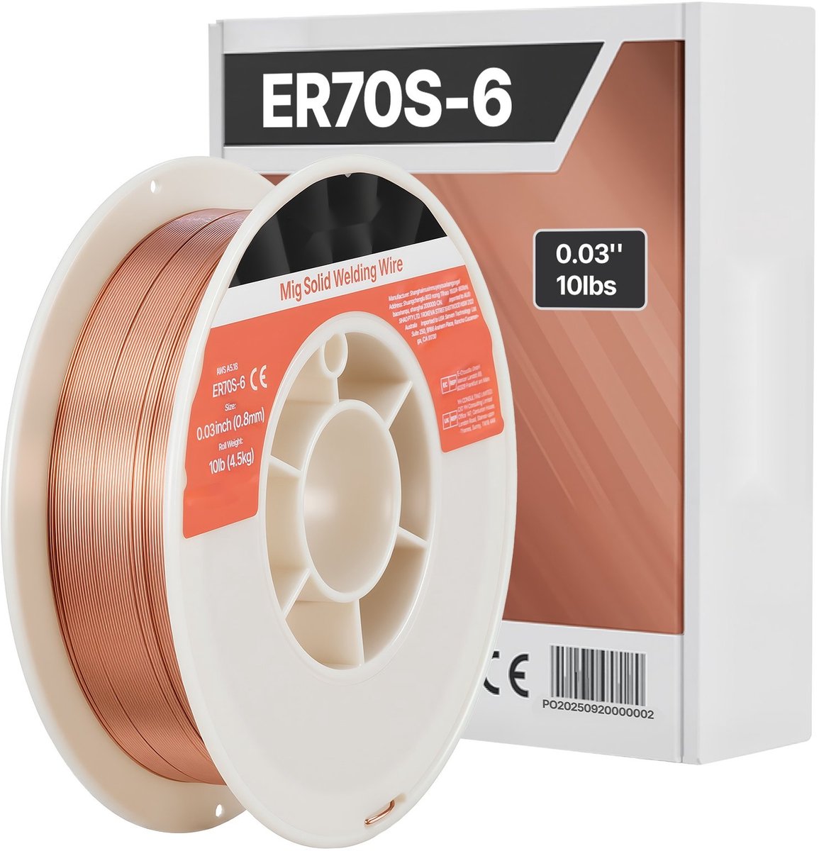 MIG/MAG lasdraad - ER70S-6/SG2 - 0,8 mm - Massieve draad - Beschermgas CO2/Ar-CO2 - Alle lasposities - Draadspoel 4,5 kg - Voor staal