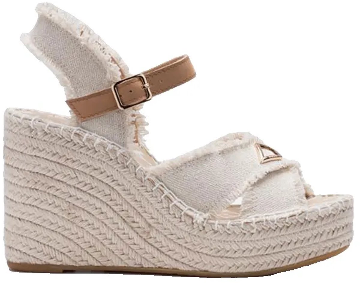 Replay Jess Cross Wedgesandalen Wit EU 36 Vrouw