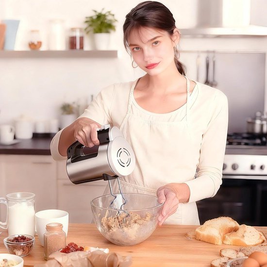 Elektrische Handmixer met 6 Snelheden en RVS Accessoires voor Beslag en Deeg van Merkloos — afbeelding 2