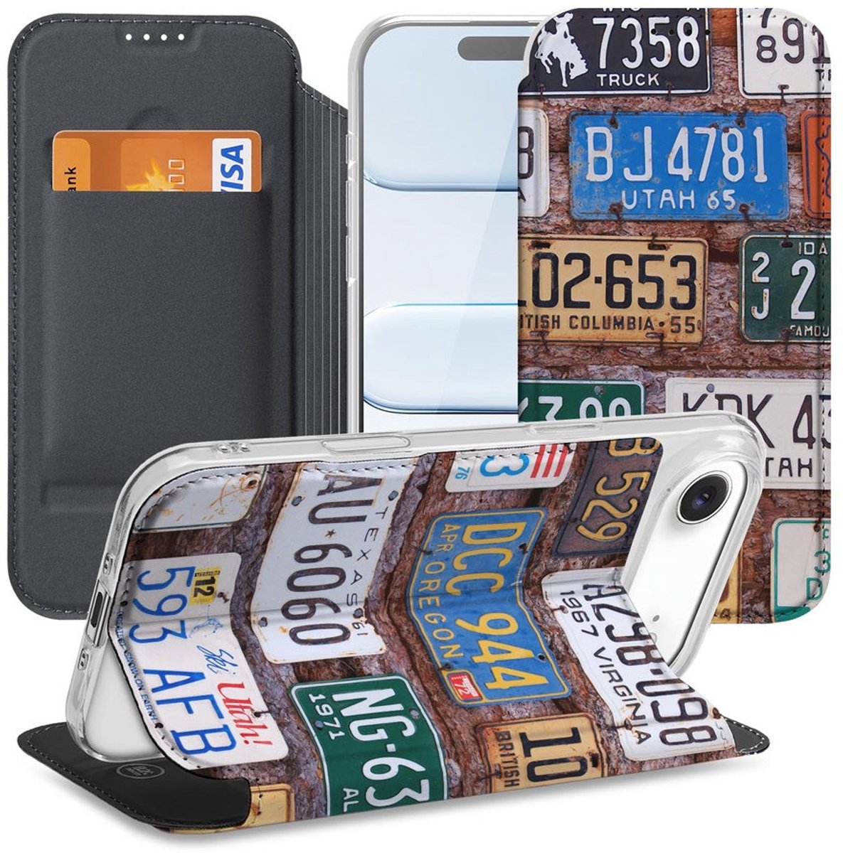 Book Wallet Case iPhone Air Kentekenplaten