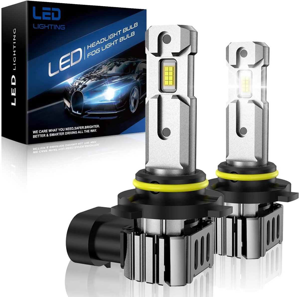 Set van 2 Krachtige LED Koplampen HB3 9005 22000LM 80W 6000K Wit Licht