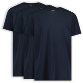 LEBASQ - Steve's T-shirt voor heren - 3 pack - Ronde hals - Extra lang - Biologisch katoen (GOTS) - Navy - M