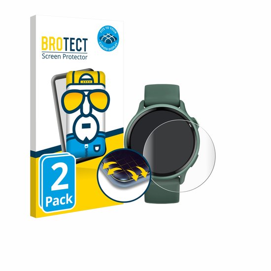 BROTECT - Protection d'écran pour Garmin vivoactive 6 - Film de protection transparent à couverture complète - (2 pièces)