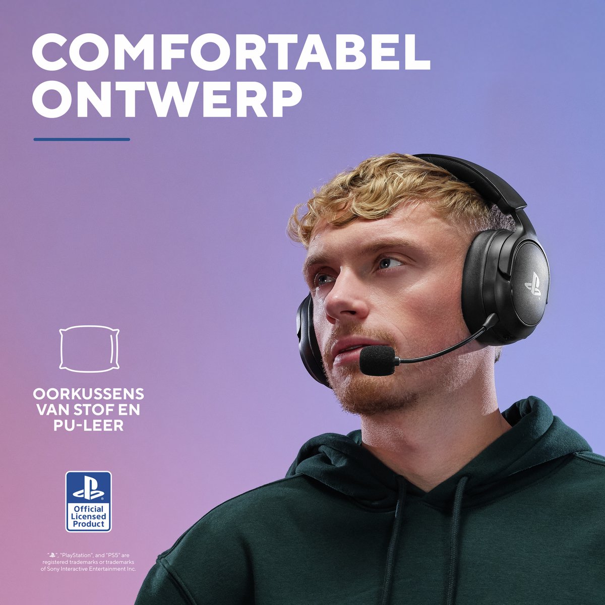 Trust GXT 499 Forta - Draadloze Gaming Headset - Official Licensed voor PS5 - werkt op PS4/PS5 - Batterijduur tot 55 uur - met USB-ontvanger - Zwart — afbeelding 5