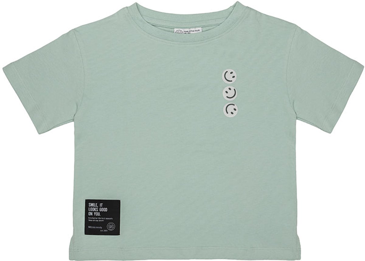 T.O.F.S. Jongens T-shirt graffiti print – licht groenblauw – maat 122/128