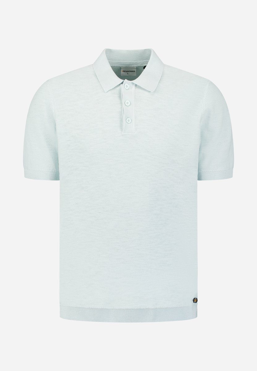 Gebreide slub polo met knopen