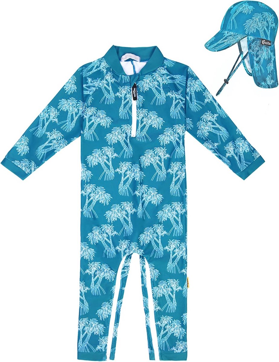 Baby Zwempak UPF 50+ Lange Mouwen Rash Guard met Ritssluiting