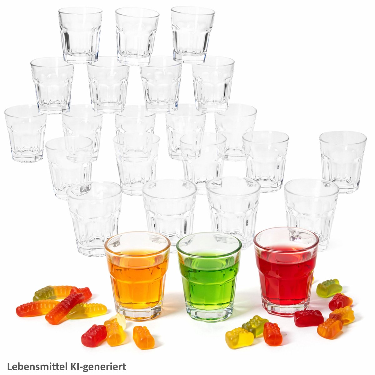 24-delige set QUEEN stapelbare glazen shotglaasjes - 27022115