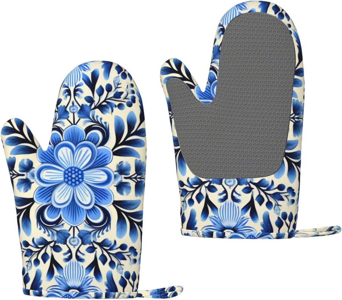 Hittebestendige Ovenwanten met Antislip Siliconen - Set van 2 Keukenhandschoenen voor Koken en Bakken