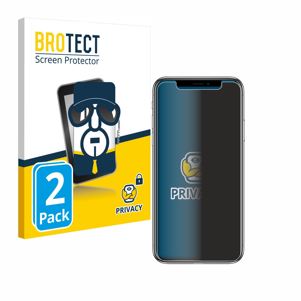 BROTECT - privacy screenprotector voor Apple iPhone X / Xs / 11 Pro - Folie Beschermfolie Blauwlichtfilter 2 Stuks