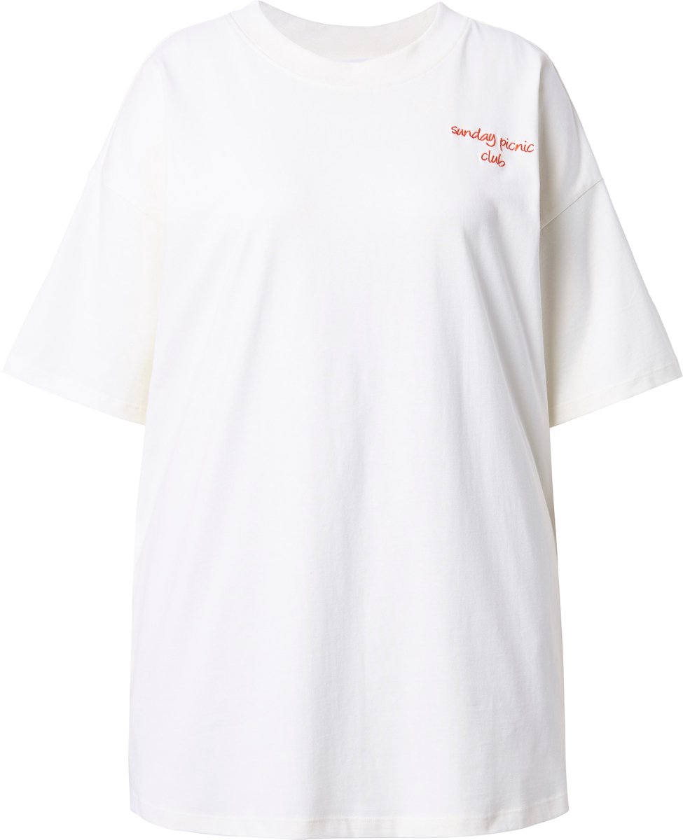 Studio Untold - Dames - T-shirt oversized picknick-print op de achterkant - Off-white - Maat 46+