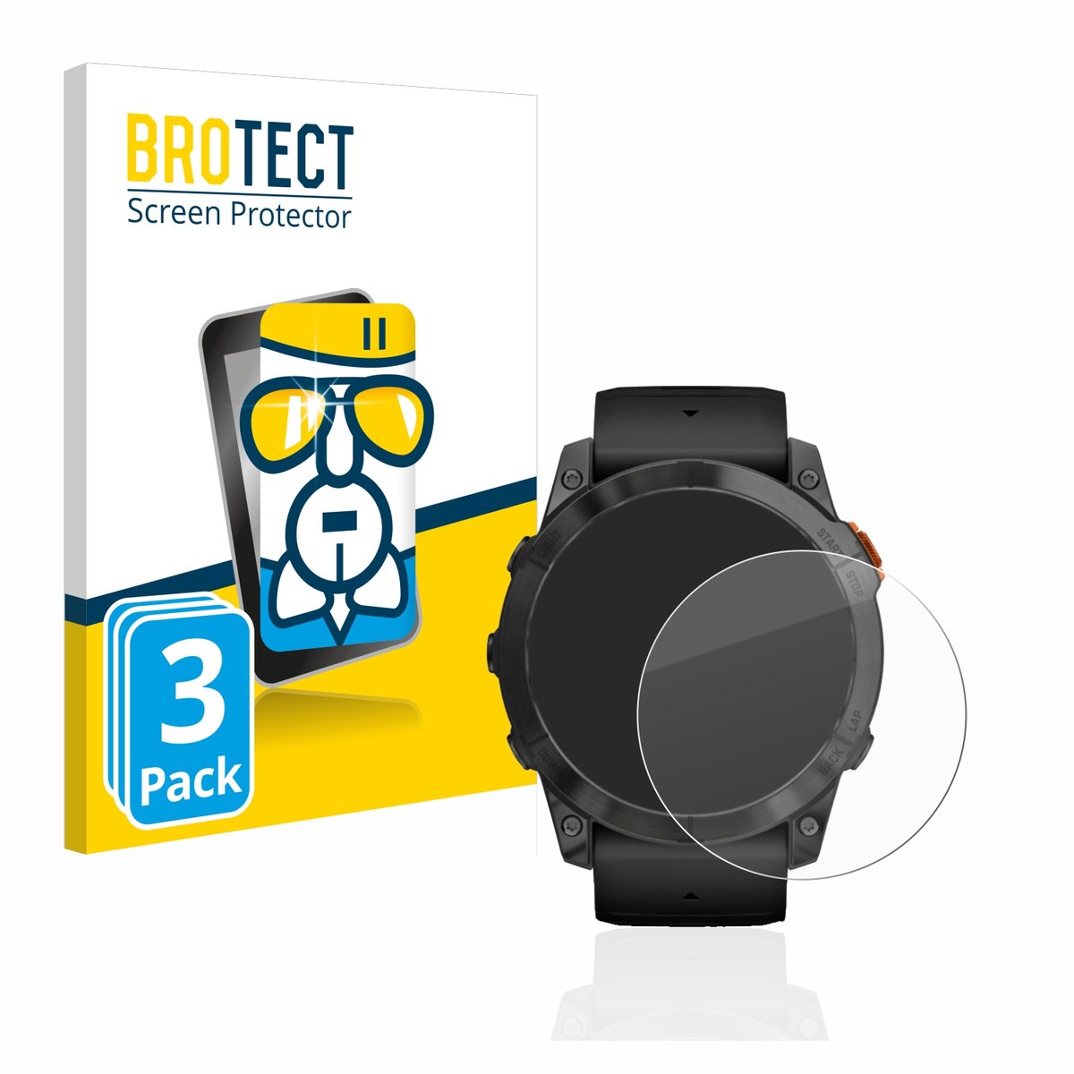 Screenprotector 3 Stuks voor Garmin Fenix 7X Pro Solar (51 mm) Beschermglas transparant