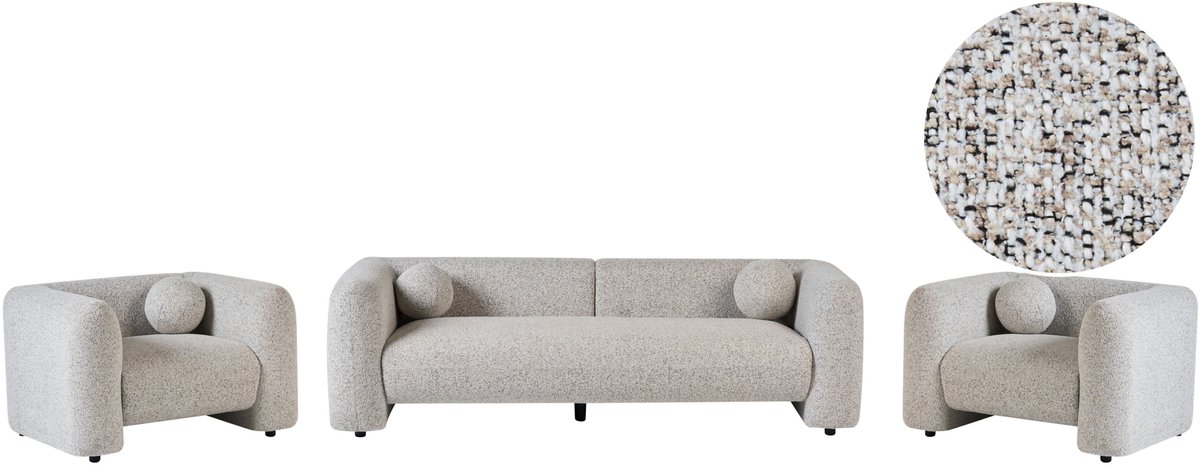 LEIREN - Bankenset 5-zits - Beige - Polyester
