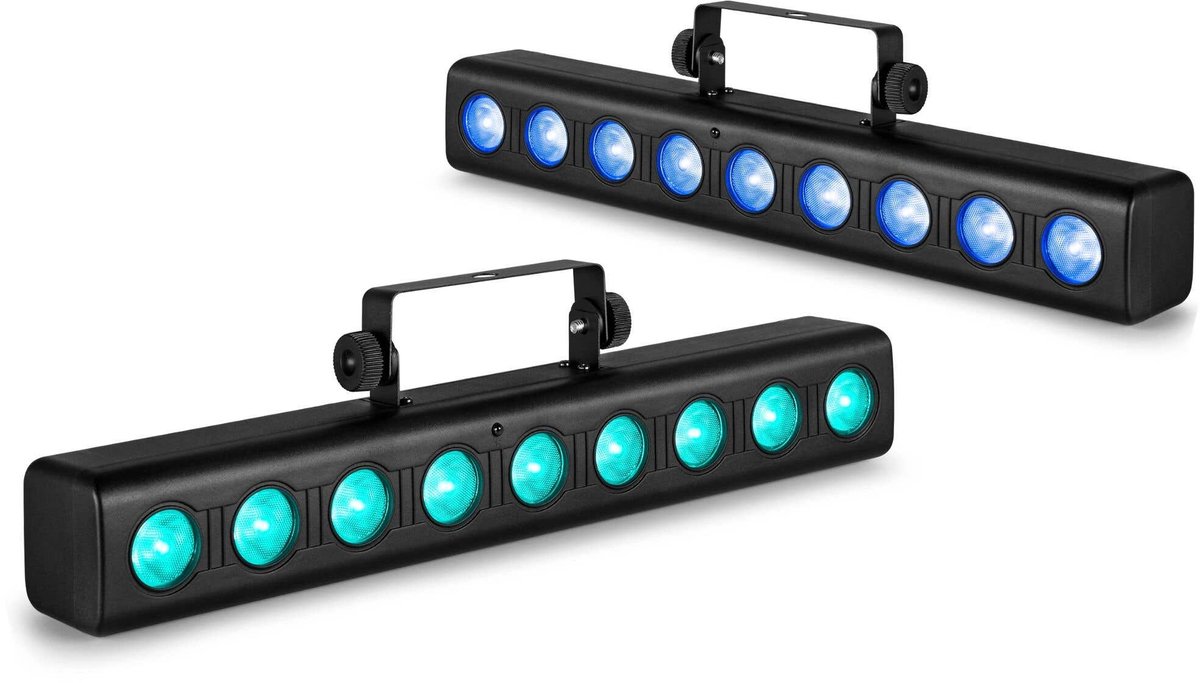 Set van 2 Fuzzix Orion Party Barren - Met 9x 6W RGBW LED’s - DMX - Inclusief afstandsbediening