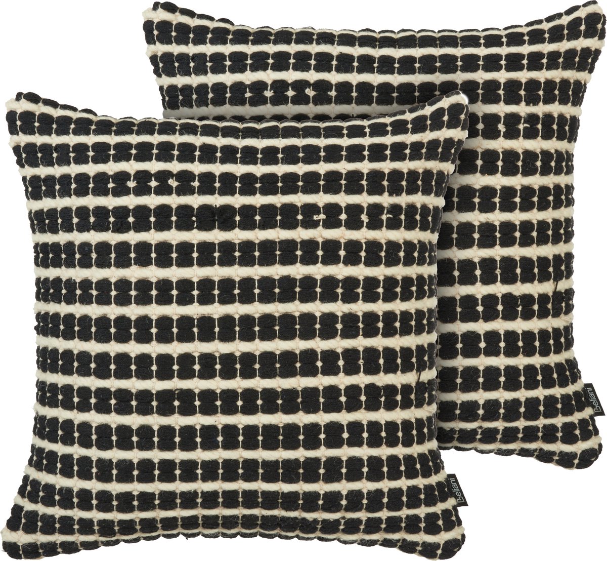 Beliani YONCALI - Sierkussen set van 2 - Crème - 45 x 45 cm - Katoen Zwart