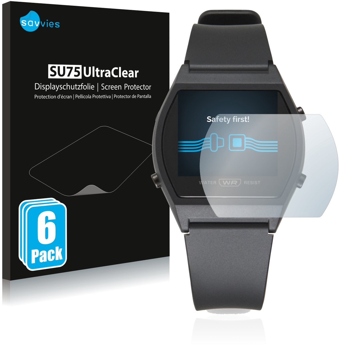 Savvies - Screenprotector voor Casio LW-204-1BEF - Folie Beschermfolie transparant 6 Stuks