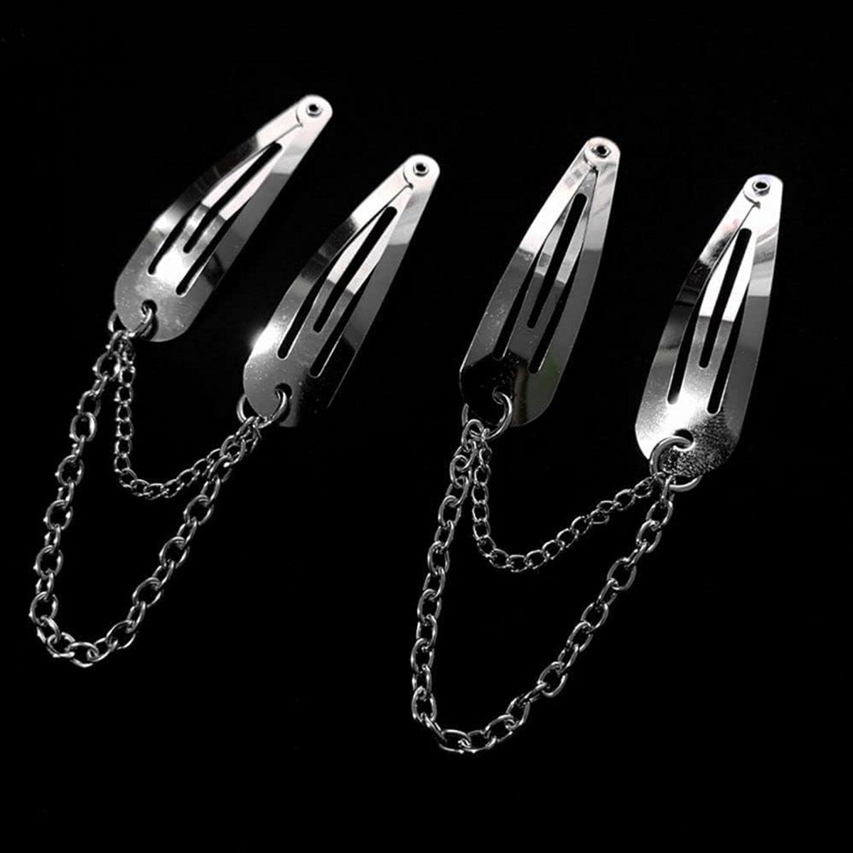 Metalen Haarclips met Ketting Hanger Zilver Kleur Kruis Hart Haarspeldjes