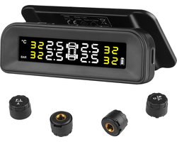 VEVOR Rv Bandenspanningscontrolesysteem Realtime Zonnetrailer Tpms 4 Sensoren