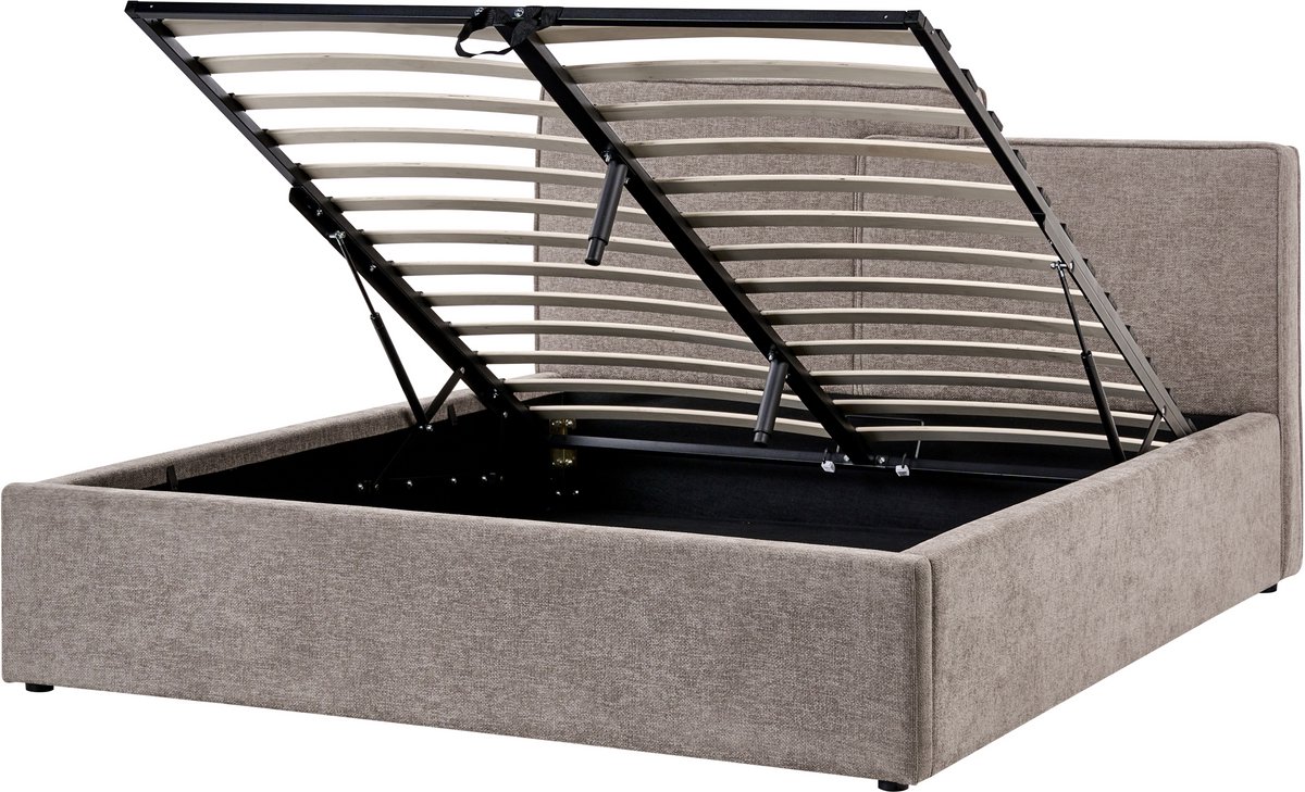 BELIANI LAGARDE - Bed opbergruimte - Taupe - 160 x 200 cm - Polyester