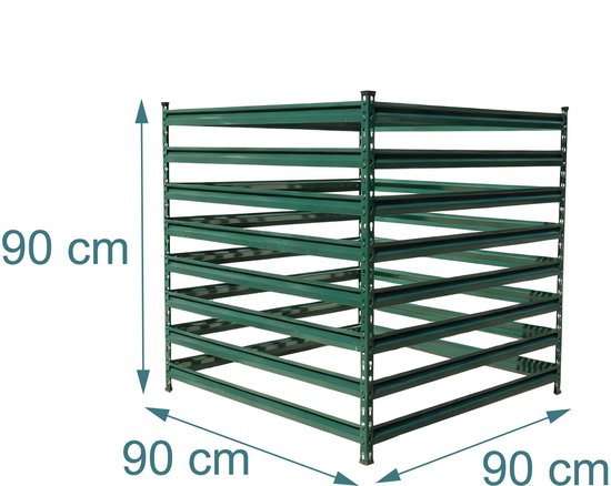 Compostbak - 90x90x90 cm - groen - met deksel | bol