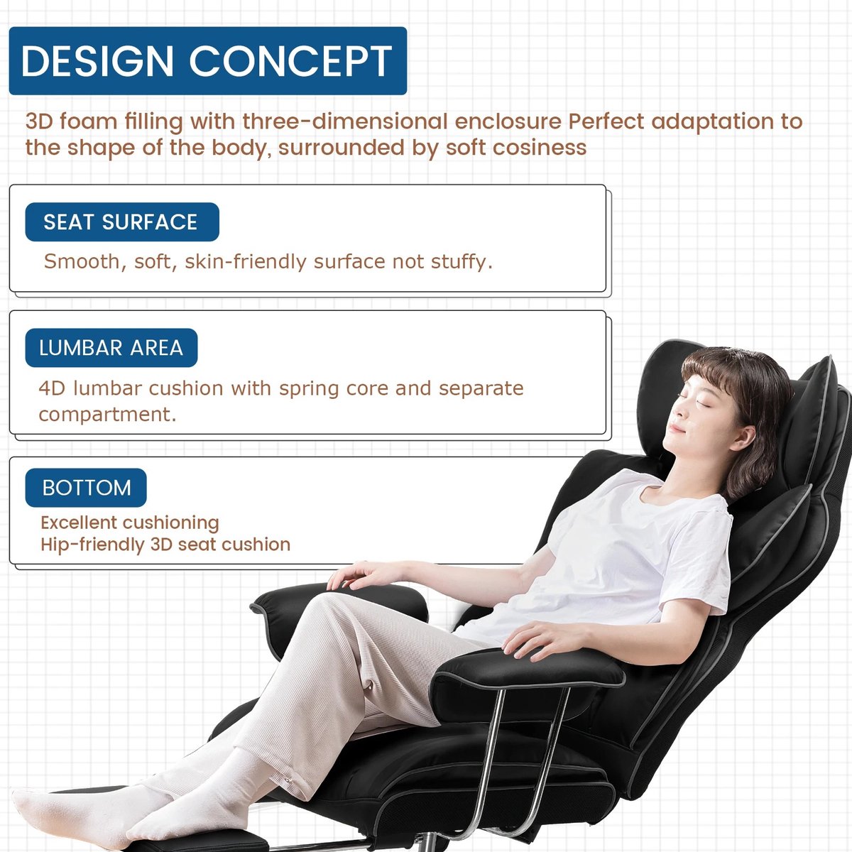 ComHoma Gamestoel met Voetenbank - afbeelding 3