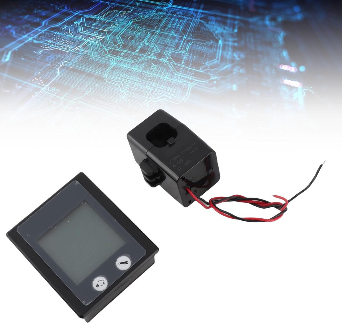 Digitale AC Spannings- en Stroommeter met LCD voor Energieverbruik tot 100A