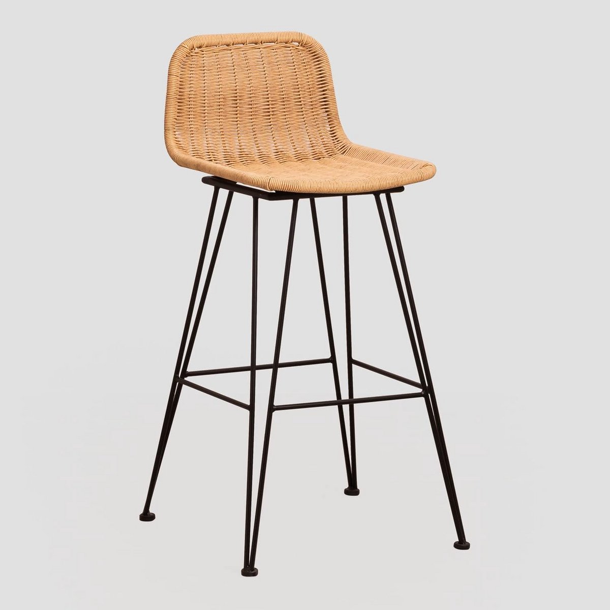 Hoge Rotan Kruk voor Tuin en Terras met Stalen Poten 75 cm