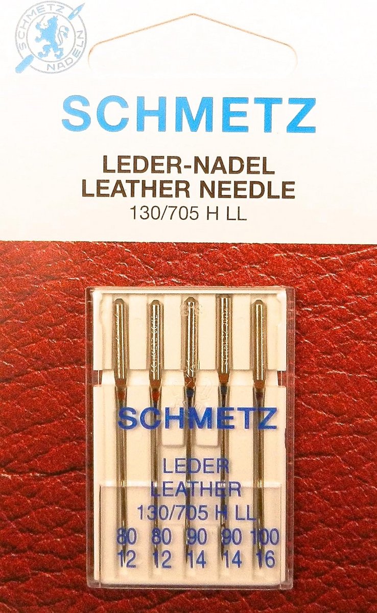 Assortiment naaimachine naalden voor leer en kunstleder (5 stuks)