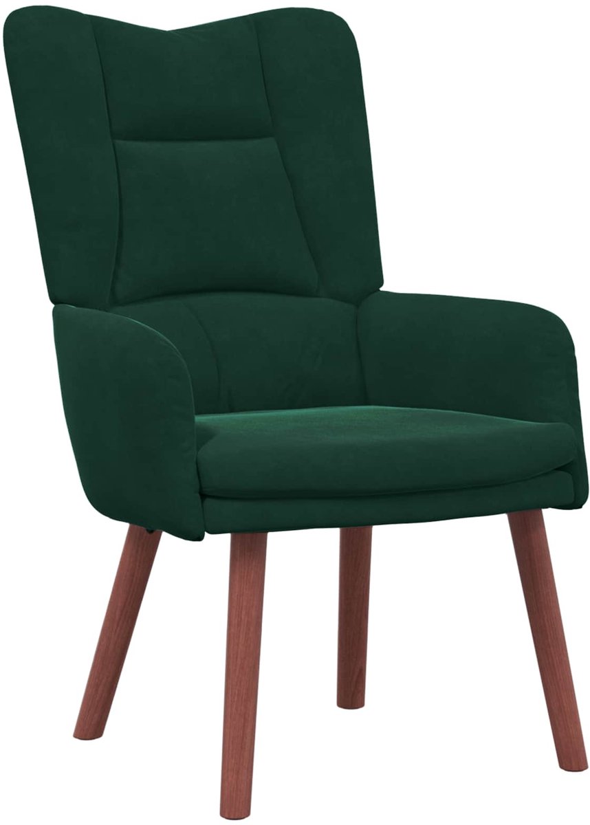 vidaXL Fauteuil - Donkergroen - 63 - x - 67 - x - 94 - cm - Fluweel
